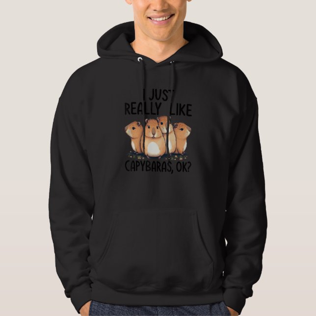 I Really Like Capybara Ok Shirt Funny Capybara Cos Hoodie (Framsida)