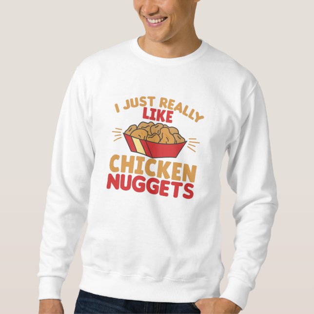 I Really Like Chicken Nuggets Lång Ärmad Tröja (Framsida)