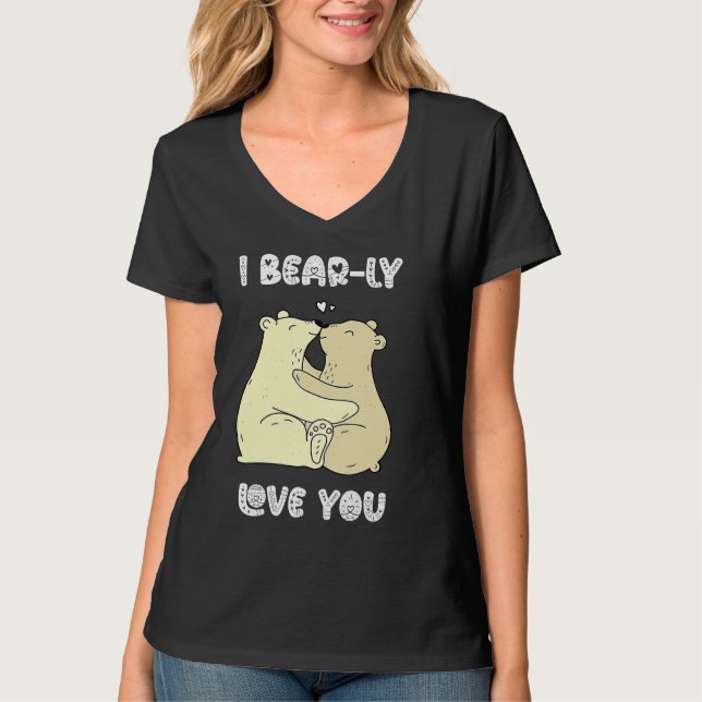 I Really Love You Cute Lovely Bears Romantic Valen T Shirt (Framsida)