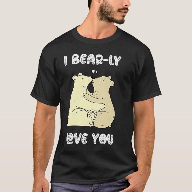 I Really Love You Cute Lovely Bears Romantic Valen T Shirt (Framsida)