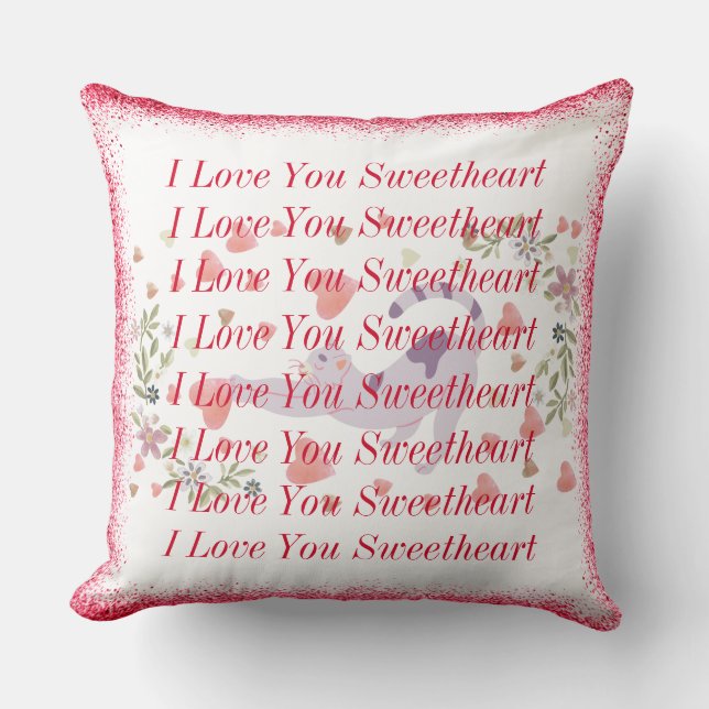 I Red Kärlek, din gullgosse Cat Valentines day Kudde (Framsida)