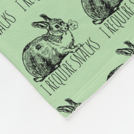 I Require Snacks Cute Bunny Rabbit Fleecefilt