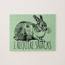 I Require Snacks Cute Bunny Rabbit Pussel