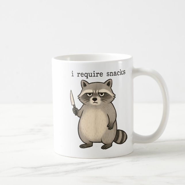 I Require Snacks Funny Mpy Raccoon Trash Meme Snac Kaffemugg (Höger)