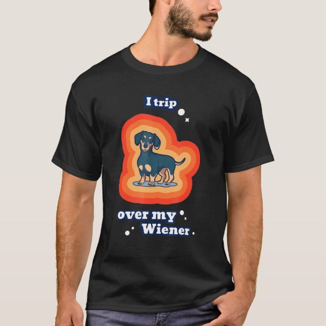 I Resa over My Weiner Hund Dachshund T Shirt (Framsida)