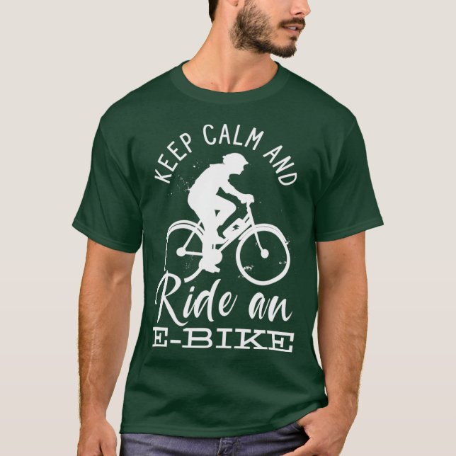 I Ride EBike Electric Bicycle Rider Cyclist T Shirt (Framsida)