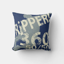 I Ripper Skateboard Pillow Navy Blues Reversible Kudde