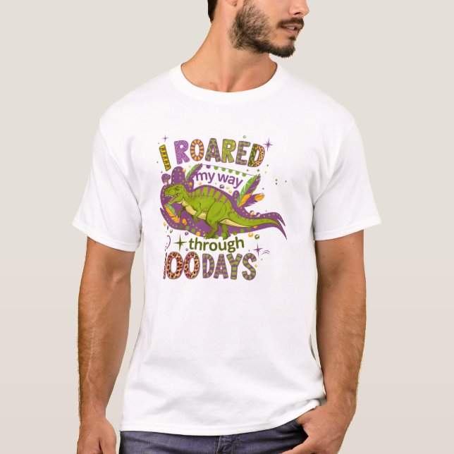 I Roared My Way Mardi Gras T Shirt (Framsida)