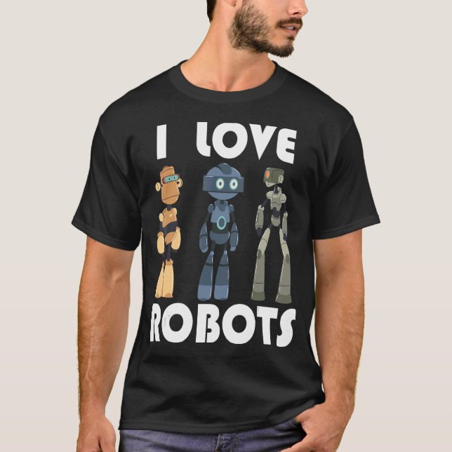 I robotar i kärlek t shirt (Framsida)