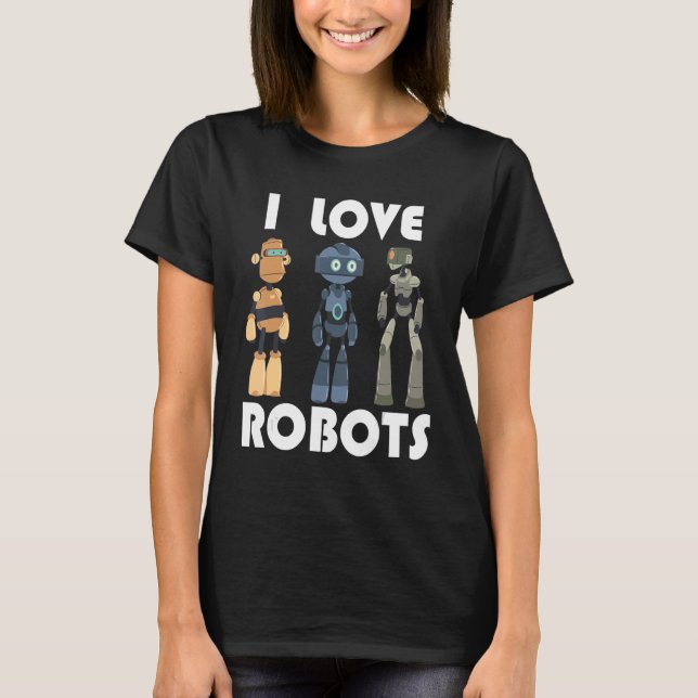 I robotar i kärlek t shirt (Framsida)