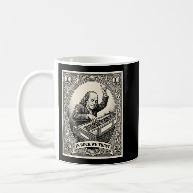 I Rock Vi Litar 100 Stenar Franklin Keyboardspecia Kaffemugg (Vänster)