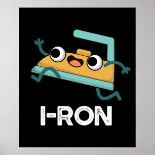 I-ron Funny Running Järn Pun Mörk BG Poster