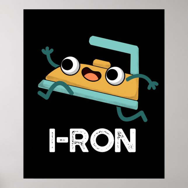 I-ron Funny Running Järn Pun Mörk BG Poster (Framsidan)