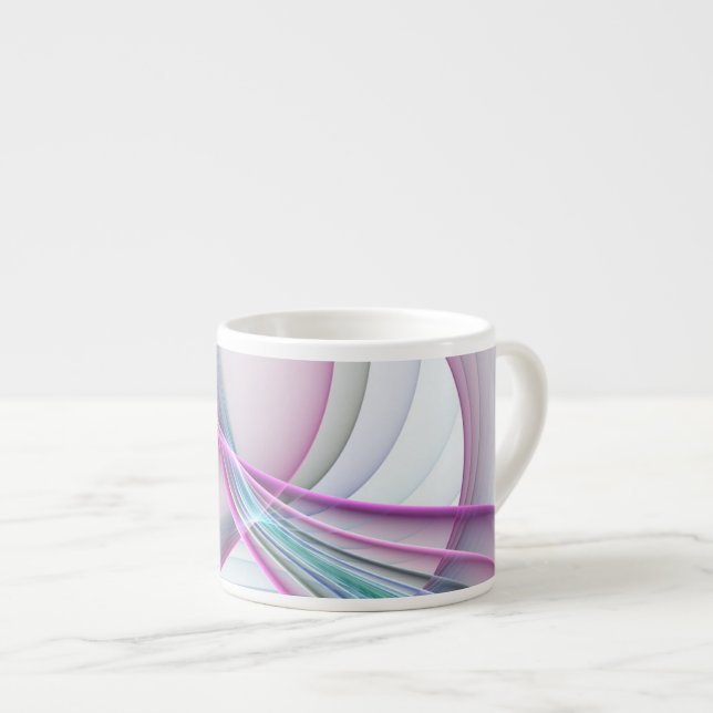 I Rörelse, Modern Abstrakt Färgrik Fraktal Konst Espressomugg (Framsida höger)