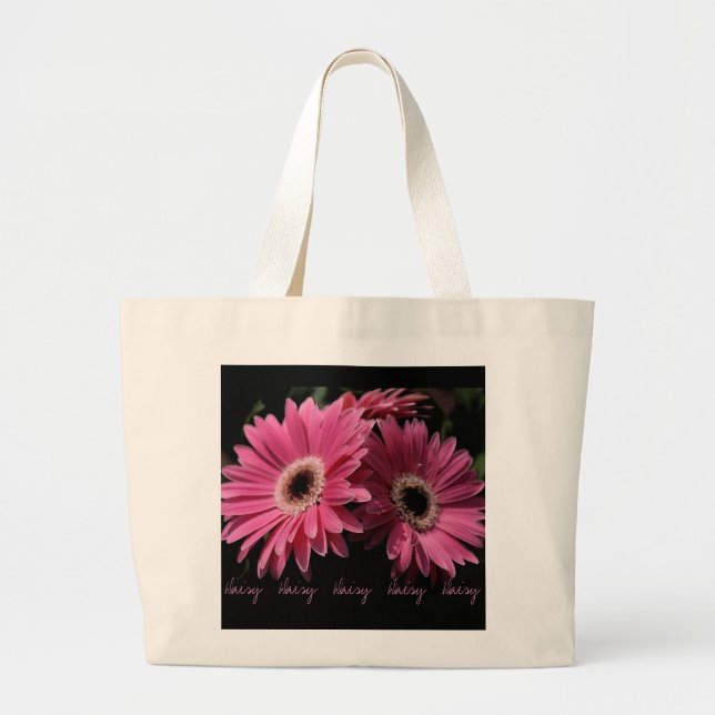 I rosa daisy hänga lös jumbo tygkasse (Framsidan)