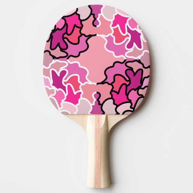 I Rosa Mid Century Geometric Mönster Art Pingisracket (Framsidan)