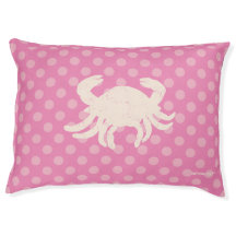 I Rosa Polka Dot Crab Hund Bed