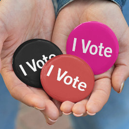 I Röstknapp - Vit om svart (Anpassade) Knapp