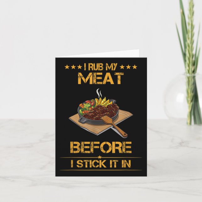 I Rub My Kött, Summer Bbq Funny Text Kort (Framsida)