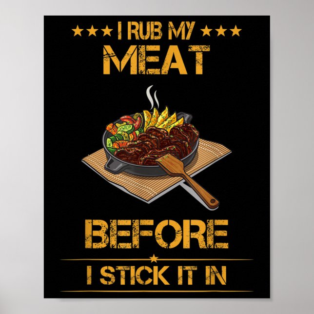 I Rub My Kött, Summer Bbq Funny Text Poster (Framsidan)