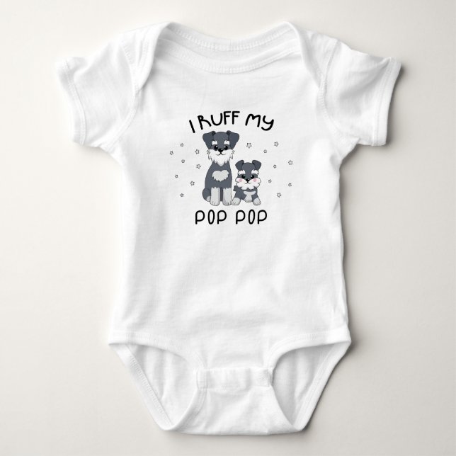 I Ruff My Pop Pop - Cute Puppy Hund T Shirt (Framsida)