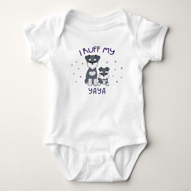 I Ruff My Yaya - Cute Puppy Hundar T Shirt (Framsida)
