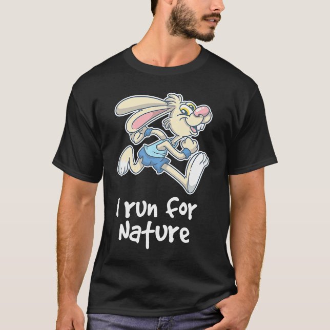 I Run Nature Cute Bunny Running Rabbit Animal Kids T Shirt (Framsida)