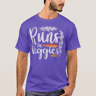 I Run On Veggies Funny Vegan Vegetarian Runner Veg T Shirt