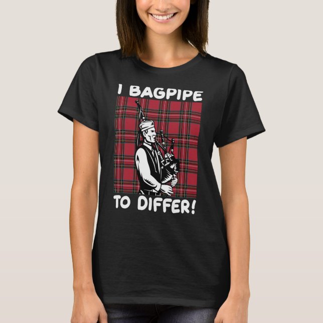I säckpipa skiljer sig åt t shirt (Framsida)