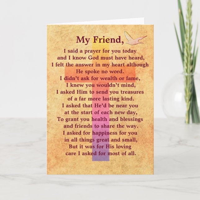 I said a prayer -- inspirational greeting card kort (Framsida)
