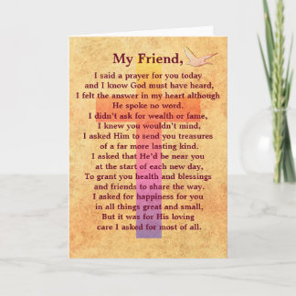 I said a prayer -- inspirational greeting card kort