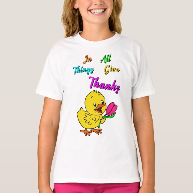 I Sak Ge tack Chick Tulip Thanksgiving T Shirt (Framsida)