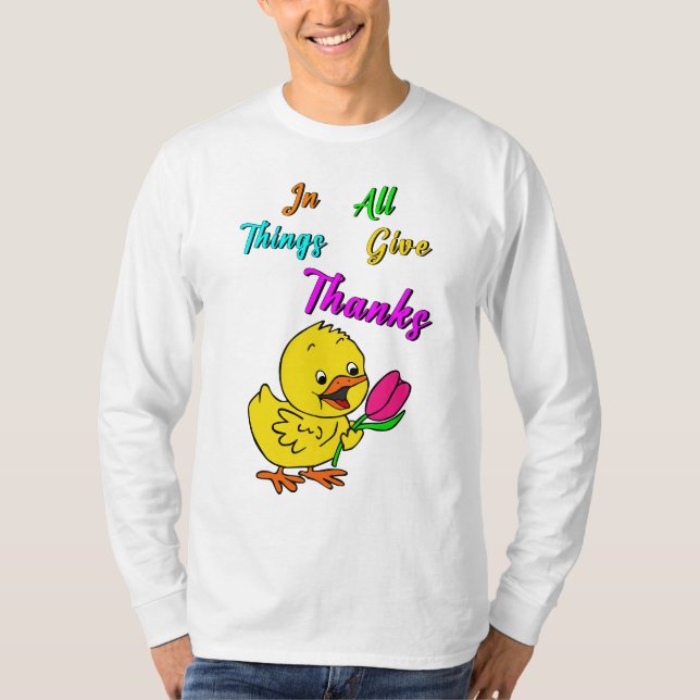 I Sak Ge tack Chick Tulip Thanksgiving T Shirt (Framsida)