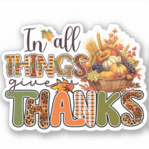 I Sak Ge tack - Thanksgiving Klistermärken