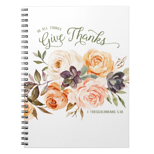 I Sak Ge tackade Blommigt Ro Journal Anteckningsbok (Framsidan)
