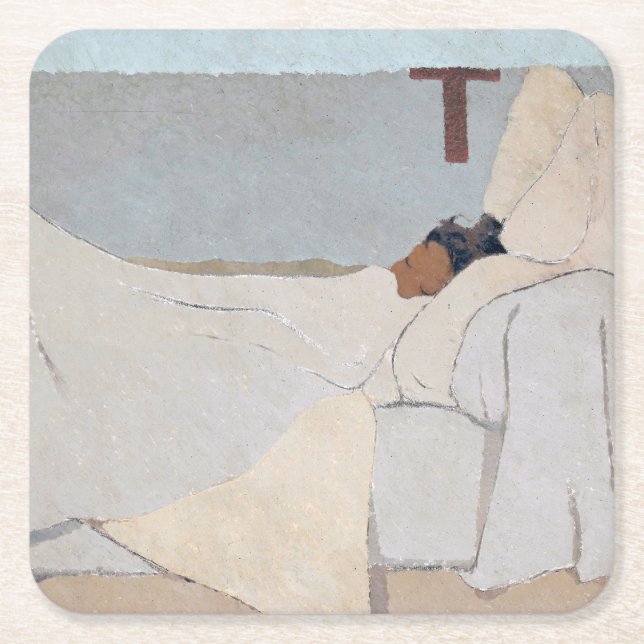 I säng, Edouard Vuillard Underlägg Papper Kvadrat (Framsidan)