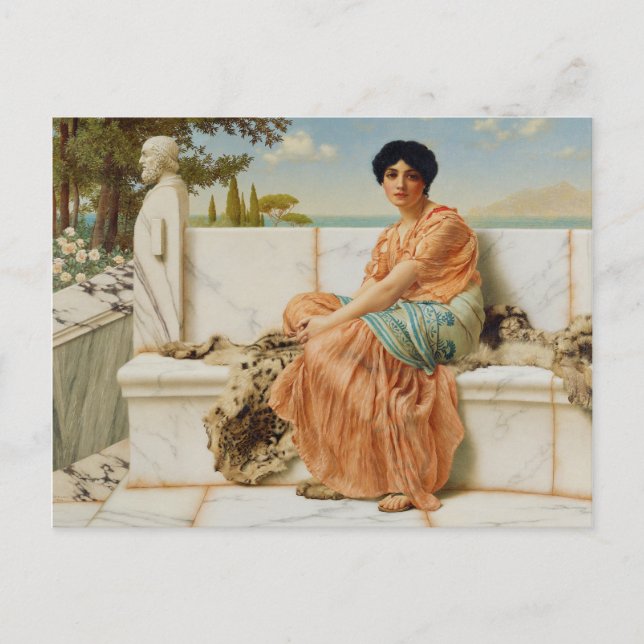 I Sapphos dagar av John William Godward 1904 Vykort (Framsida)