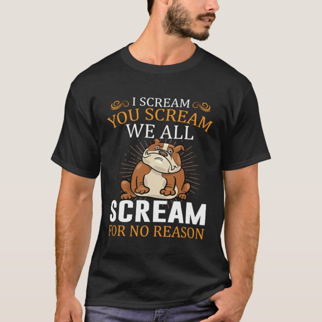 I Scream You Scream We All Scream For No Reason Bu T Shirt (Framsida)