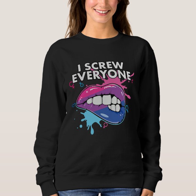 I Screw Everyone Bisexual Rainbow Pride Bisexualit T Shirt (Framsida)