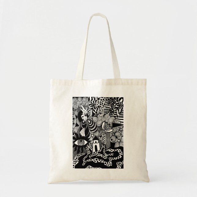 I See It Differently –  Monochrome Hand-Drawn Art Tygkasse (Framsidan)