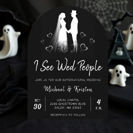 I See Wed People Gothic Ghost Halloween Wedding Inbjudningar