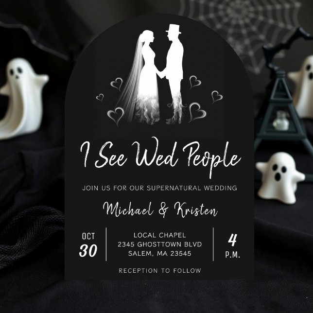 I See Wed People Gothic Ghost Halloween Wedding Inbjudningar (Skapare uppladdad)