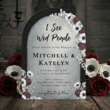 I See Wed People Headstone Floral Gothic Wedding