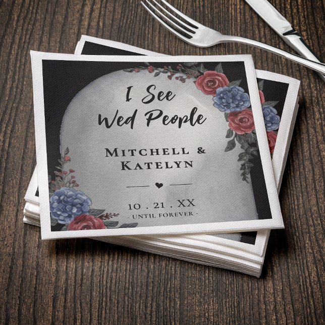 I See Wed People Headstone Floral Gothic Wedding Pappersservett (Skapare uppladdad)