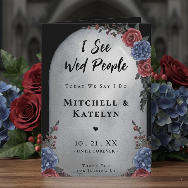 I See Wed People Headstone Floral Gothic Wedding Program (Skapare uppladdad)