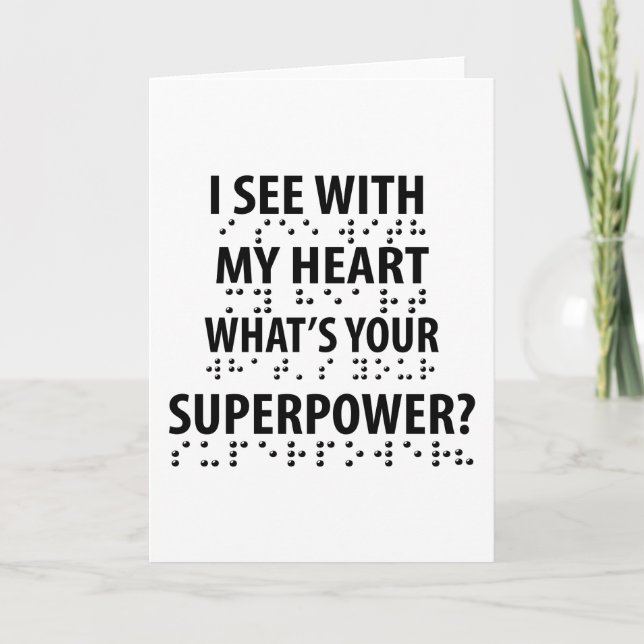 I See With My Heart - Blindness Braille Kort (Framsida)