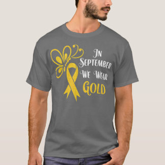 I september 2010 Bära Guld Ribbon Butterfly Childh T Shirt