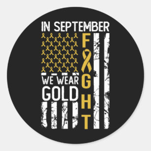 I september 2010, Bära Guld USA, barncancermedicin Runt Klistermärke