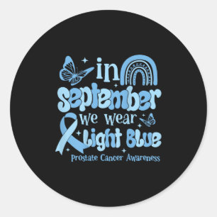 I september 2010 Bära vi ljusblå prostatacancer Aw Runt Klistermärke