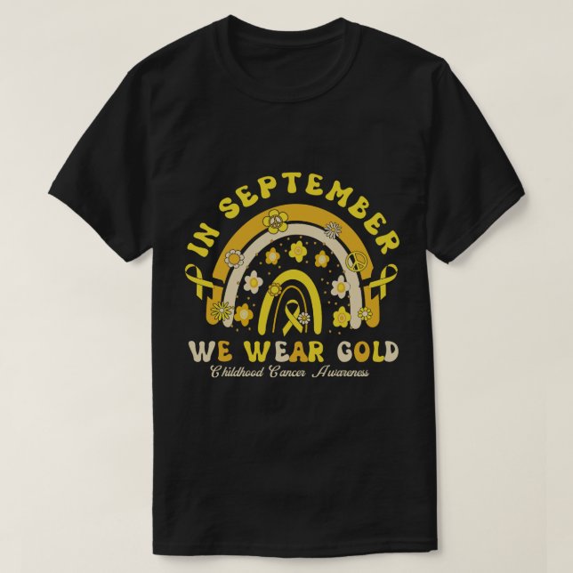 I september 2011 gav vi Guld barncancervårdsbelöni T Shirt (Design framsida)